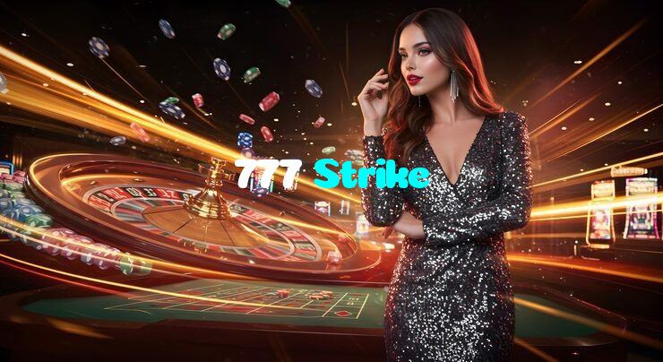 777 Strike casino presented on mobile device in Pakistan with slots and live games